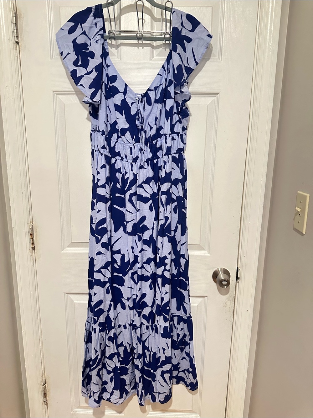 Nine West Blue and Light Blue Floral Maxi Dress